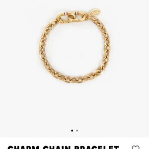 Gold Link Chain Bracelet with Charm - Women's Timeless Style